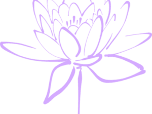 Lavender Outlined Flower Drawing PNG image with transparent background