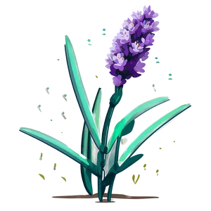 Lavender Plant Flat Design Png 84 PNG Image