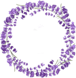 Lavender Wreath Graphic Design PNG image with transparent background