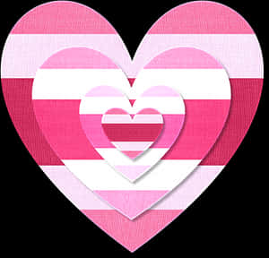 Layered Pink Hearts Valentines Day PNG image with transparent background