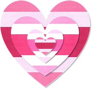 Layered Pink Hearts Valentines Day PNG Image