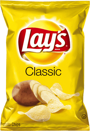 Lays Classic Potato Chips Package PNG with transparent background