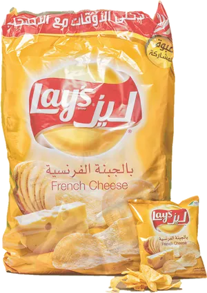 Lays French Cheese Flavor Chips Package PNG Image