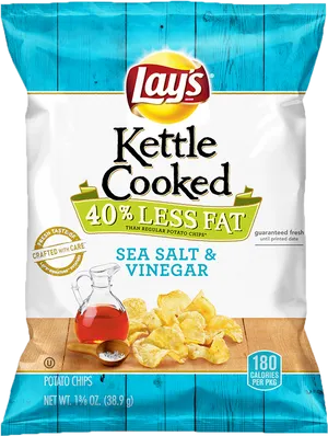 Lays Kettle Cooked Sea Salt Vinegar Chips Package PNG Image