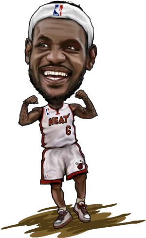 Le Bron Heat Cartoon Caricature PNG Image