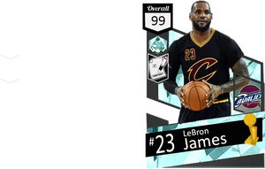 Le Bron James Basketball Card Design PNG Image