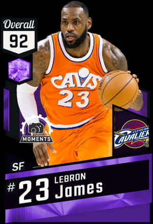 Le Bron James Cavaliers Card Design PNG image with transparent background
