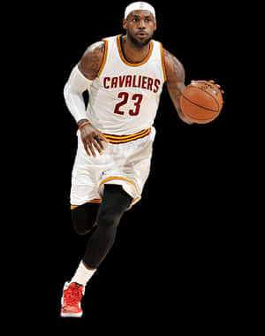Le Bron James Cleveland Cavaliers Action Shot PNG image with transparent background