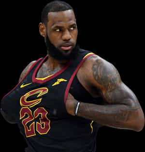 Le Bron James Cleveland Cavaliers Portrait PNG image with transparent background