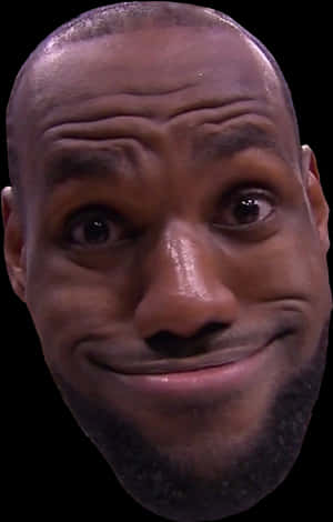 Le Bron James Facial Expression Close Up PNG image with transparent background
