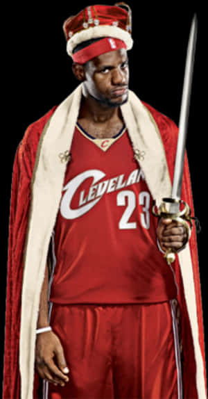 Le Bron James King Costume PNG image with transparent background