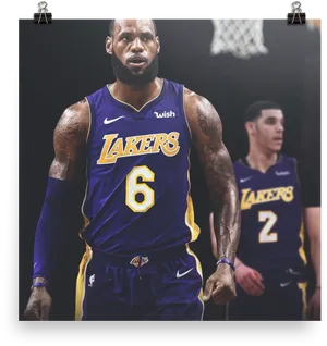 Le Bron Lakers Number6 PNG Image