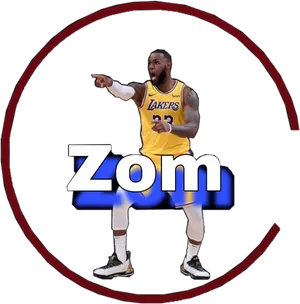 Le Bron Lakers Pointing Gesture PNG Image