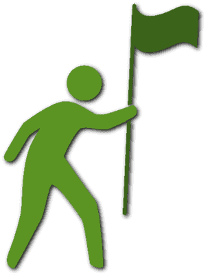 Leadership Symbol Green Figure Flag PNG image with transparent background