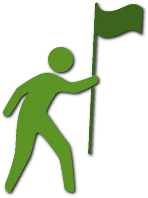 Leadership Symbol Green Figure Flag PNG Image