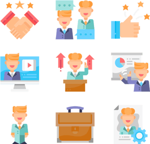 Leadershipand Professional Growth Icons PNG image with transparent background