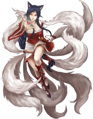 Leagueof Legends Ahri Fan Art PNG Image