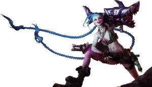 Leagueof Legends Jinxwith Rocket Launcher PNG Image