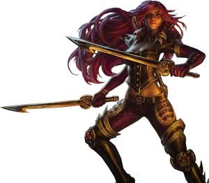 Leagueof Legends Katarina Action Pose PNG Image