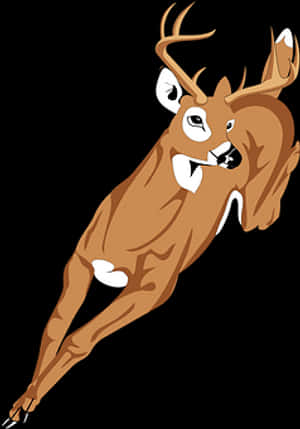 Leaping Brown Deer Cartoon PNG image with transparent background