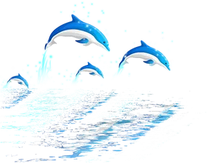 Leaping Dolphins Artistic Representation PNG Image