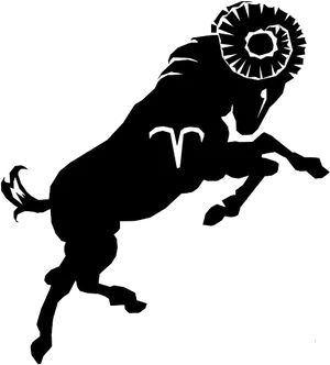 Leaping Taurus Silhouette PNG Image