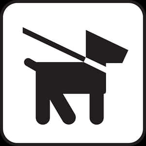 Leashed Dog Sign Icon PNG with transparent background
