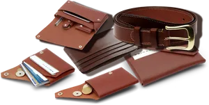 Leather Accessories Collection PNG Image