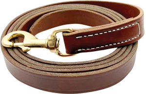 Leather Beltwith Gold Tone Hook Buckle PNG Image
