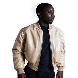 Leather Bomber Jacket Look Png 06282024 PNG Image