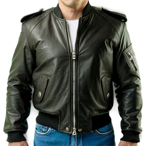 Leather Bomber Jacket Look Png 06282024 PNG Image