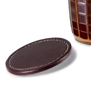 Leather Coaster Circle Png 06252024 PNG Image