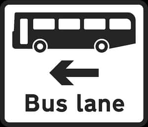 Left Arrow Bus Lane Sign PNG image with transparent background