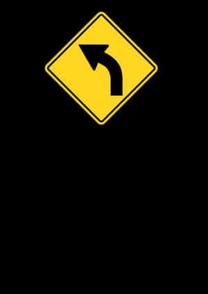 Left Turn Traffic Sign PNG image with transparent background