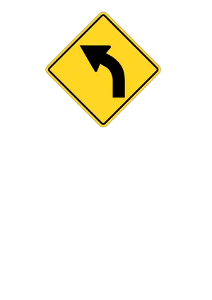 Left Turn Traffic Sign PNG Image
