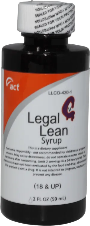 Legal Lean Syrup Bottle PNG Image