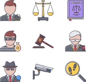 Legal Professionand Justice Icons PNG Image