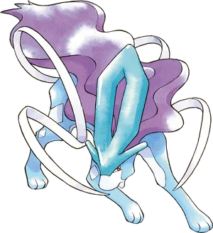 Legendary Pokemon Suicune Illustration PNG Image