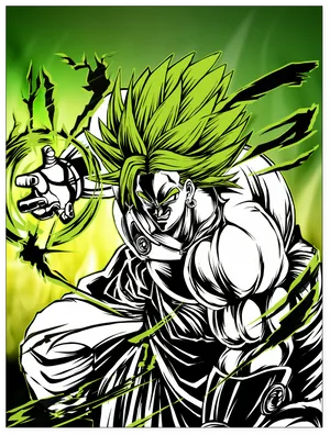 Legendary Super Saiyan Broly Artwork PNG Image