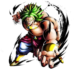 Legendary Super Saiyan Broly Charging Forward.png PNG Image