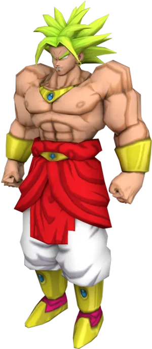 Legendary Super Saiyan Broly3 D Model PNG Image