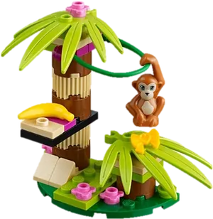 Lego Banana Tree With Monkey PNG Image