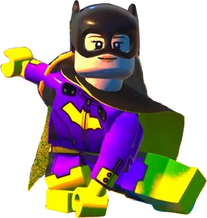 Lego Batgirl Action Pose PNG Image