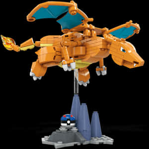 Lego Charizard Model PNG image with transparent background