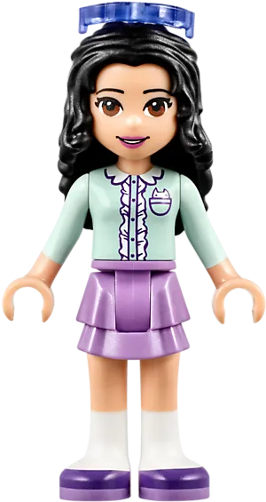 Lego Female Figurein Purpleand Teal Outfit PNG Image