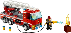 Lego Fire Truck Action Set PNG Image