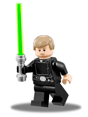 Lego Jedi Figurewith Green Lightsaber PNG Image