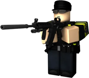 Lego S W A T Officer With Rifle PNG Image