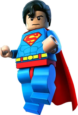 Lego Superman Figure Pose PNG Image