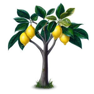 Lemon Tree Illustration Png 06212024 PNG Image